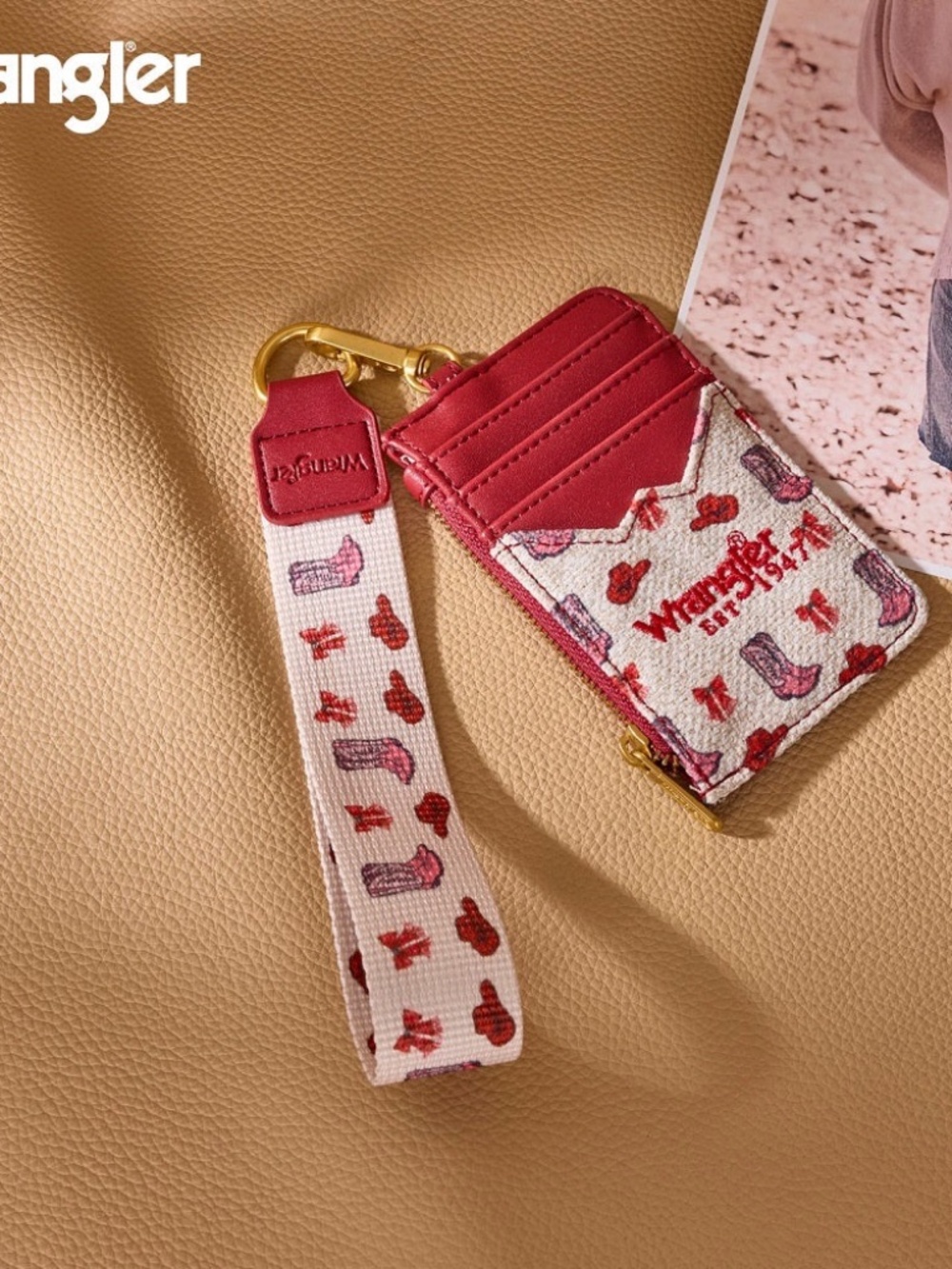 Wrangler Western Print RFID Blocking Wallet Pink